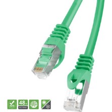 Ercontec ERFNW-MS88A-0,20GLSZH ,METAL/RJ45-8P8C YEŞIL/20CM Sftp/utp Cat7 Blendajlı Ethernet Kablo