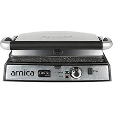 Indispensablely Arnica Tostit Maxi Inox Granit Izgaralı Tost Makinesi, 2000 W, Paslanmaz Çelik, Aynı Anda 6 Tost, G