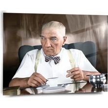 Shiny Art Atatürk Portre Cam Tablo - ATA052