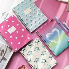 Indispensablely Paperora A5 Spiralli Karton Kapak 4'lü Set Çizgili Okul Defteri 80 Yaprak - Ders Programlı Mav