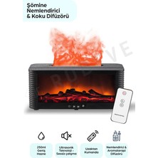 Allians Şömine Tarzı Buhar Makinesi, Uzaktan Kumanda, LED Işık, Aromaterapi Difüzör