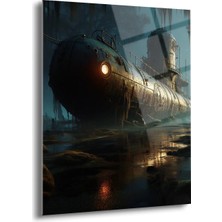 Shiny Art Hasarlı Balistik Denizaltı Cam Tablo - MOD090