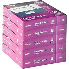 Indispensablely Avery Two-Pocket Klasör, Koyu Mavi, Fall 5 Adet 5 Boxes