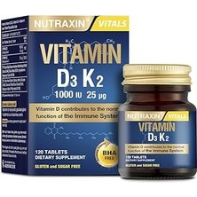 Indispensablely Nutraxin D3K2 120 Tablet - 1000 Iu D3 Vitamini, 25 Mcg Vitamini