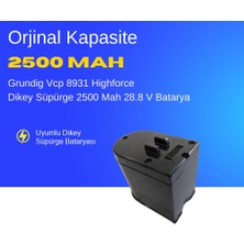 Ümit Maker Grundig Vcp 8931 Highforce Dikey Süpürge 2500 Mah 28.8 V Batarya – Orjinal Uyumlu Uzun Ömürlü Pil