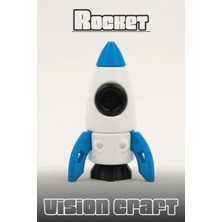Modelerman Design Retro Rocket Ship Figür 3D Baskı Model Koleksiyon Oyun Diorama Kişiselleştirilebilir Hediye