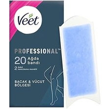Indispensablely Veet Professional Sir Ağda Bandı Bacak Vücut Bölgesi Hassas Ciltler Için 20'li