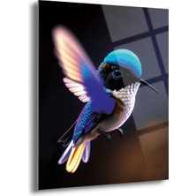 Shiny Art Arı Sinek Kuşu Cam Tablo- MOD001