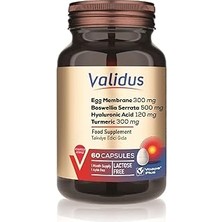 Indispensablely Validus Egg Membrane 300 Boswellia Serrata 500 Hyaluronic Acid 120 Turmeric 300