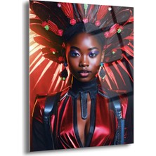 Shiny Art Afrikalı Kadın Cam Tablo - MOD063