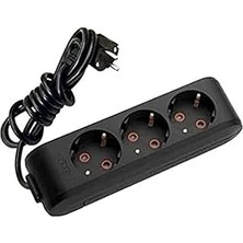 Indispensablely Multi-Let Siyah Üçlü Priz Topraklı Kablolu Çocuk Korumalı 5 mt