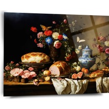 Shiny Art Çiçekler ve Yemekler Cam Tablo - MOD024