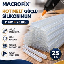 Macrofix Endüstriyel Hot Melt Silikon Mum 11 mm – 25 kg Güçlü Yapıştırıcı