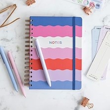 Indispensablely Paperora A5 Spiralli Sert Kapak Lastikli Noktalı Tarihsiz Not Defteri Çok Renkli