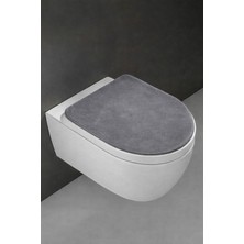 Teksev Klozet Kapak Örtüsü, Ultrasoft Düz Mürdüm Renk, Banyo Klozet Örtüsü