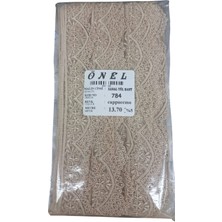 Popüler Sepet Dantel Polyester Sanal Tül Bant Cappucino 13,70 Metre En 6 cm ON-784-C