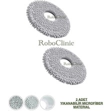 Roboclinic Roborock Qrevo C Pro Robot Süpürge Uyumlu Yedek Micro Fiber Mop Paspası -2 Adet