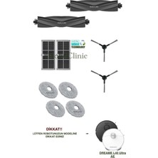 Roboclinic Dreame L40 Ultra Ae Robot Süpürge Uyumlu Yedek Fırça, Hepa Filtre, Mop Seti-10 Parça