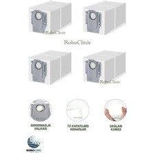 Roboclinic Roborock Saros 10 Robot Süpürge Uyumlu Yedek Çöp Toz Torbası 4 Adet