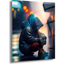 Shiny Art Yalnız Adam Cam Tablo - MOD035