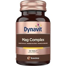 Indispensablely Dynavit Mag Complex 200MG Magnezyum Kompleks 3lü Form (Malat-Sitrat-Bisglisinat) 60 Tab–kas &amp; K