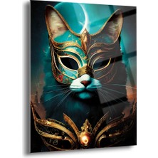 Shiny Art Maskeli Kedi Cam Tablo - MOD048