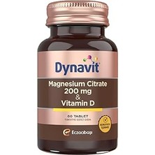 Indispensablely Dynavit Magnesium Citrate 200 &amp; D 60 Tablet - Kas &amp; Kemik - Magnezyum Sitrat, D