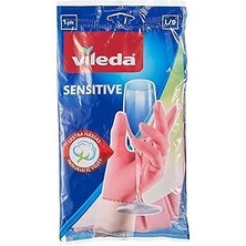 Indispensablely Vileda Candy Pink Sensitive ELDIVEN,%100 Doğal Lateks, L