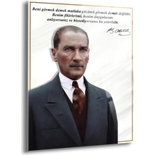 Shiny Art Atatürk Portre Cam Tablo - ATA104