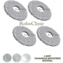 Roboclinic Roborock Qrevo C Pro Robot Süpürge Uyumlu Yedek Microfiber Mop Paspası -4 Adet