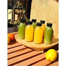 Qualitev 6 Adet 150 ml Cam Detoks Şişe Sızdırmaz Kapaklı 150 cc Şeffaf Ginger Shot Şişesi Şat Detox