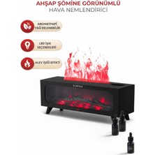 Allians Alev Efektli Aromaterapi Difüzörü, Hava Nemlendirici, 7 Renkli Işık, Buhar Makinesi