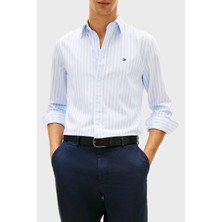 Tommy Hilfiger Pamuklu Regular Fit Çizgili Uzun Kollu Gömlek Erkek Gömlek MW0MW42440 0A4