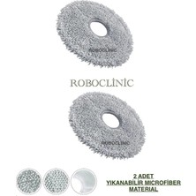 Roboclinic Xiaomi Robot Vacuum X20 Pro / X20 Max Robot Süpürge Uyumlu Yedek Microfiber Mop Paspas 2 Parça