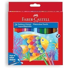 Indispensablely Faber-Castell Karton Kutu Sulu Boya Kalemi, 24 Renk, Suda Çözünebilir, Kalem Hediyeli, Yar