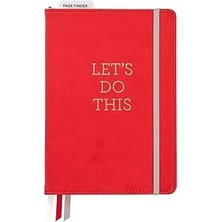 Indispensablely C.r. Gibson Kırmızı Suni Deri "let's Do This" Noktalı Izgara Defteri, 15,24 cm G x 2