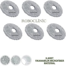 Roboclinic Roborock Saros 10R Robot Süpürge Uyumlu Yedek Microfiber Mop Paspas Bezi -6 Adet