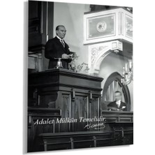 Shiny Art Atatürk Portre Cam Tablo - Modern ve Şık Duvar Dekoru - ATA112