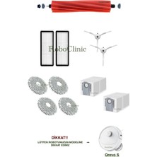 Roboclinic Roborock Q revo S Robot Süpürge Uyumlu Yedek Fırça, Hepa Filtre, Toz Torba, Mop Paspas Seti-11 Parça