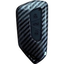 Indispensablely Autohan Keys Karbon Anahtar Kılıfı, Golf 8, Caddy, Leon Cupra, Formentor Için Uyumlu, Siyah, Karbon