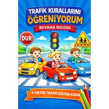 Haydi Dekor 🚦 Trafik Kurallarını Öğreniyorum Boyama Rulosu 🚸 🚗 Çocuklar Için Eğitici Dev Boyama Kağıdı 🛑 Okul Öncesi Trafik Eğitimi Aktivitesi