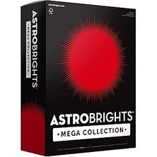 Indispensablely Astrobrights Mega Koleksiyon, Renkli Karton, Kırmızı, 320 Yaprak, 80 Lb / 176 Gsm, 8,5 Inç x