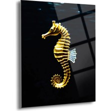 Shiny Art Altın Deniz Atı Cam Tablo - MOD120