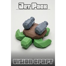 Modelerman Design Jetpack Sea Turtle Figür 3D Baskı Model Koleksiyon Oyun Diorama Kişiselleştirilebilir Hediye
