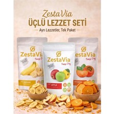 ZestaVia Freeze Dried 3'lü Çıtır Lezzet! Dondurularak Kurutulmuş Çıtır Muz, Elma, Trabzon Hurması 20G