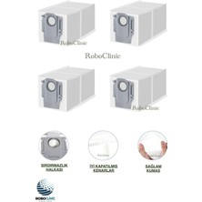 Roboclinic Roborock Q Revo Pro / Maxv / S / Robot Süpürge Uyumlu Yedek Toz Torbası 4 Adet