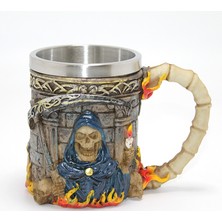 Zenvia Grim Reaper Azrail Kabartmalı 3D Tasarım Çelik Kupa Bardak ZNV-TTT3245