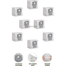 Roboclinic Roborock Q8 Max Pro (2025 Model!!) Robot Süpürge Uyumlu Yedek Toz Torbası 8 Adet