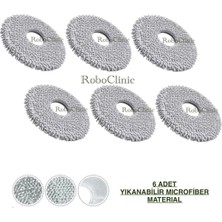 Roboclinic Roborock Q Revo C Robot Süpürge Uyumlu Yedek Microfiber 6 Adet Mop Paspas