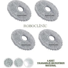 Roboclinic Dreame L40 Ultra Ce Robot Süpürge Uyumlu Yedek Microfiber Mop Paspas 4 Parça